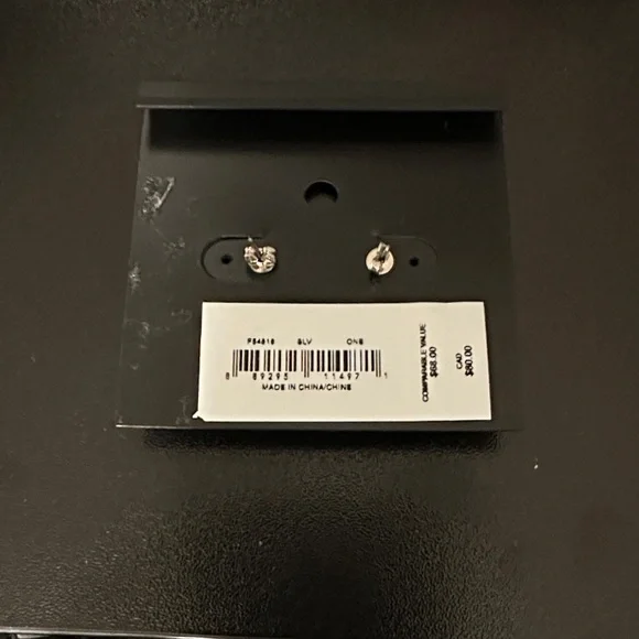 Coach Silver Logo Stud Earrings - Picture 2 of 3